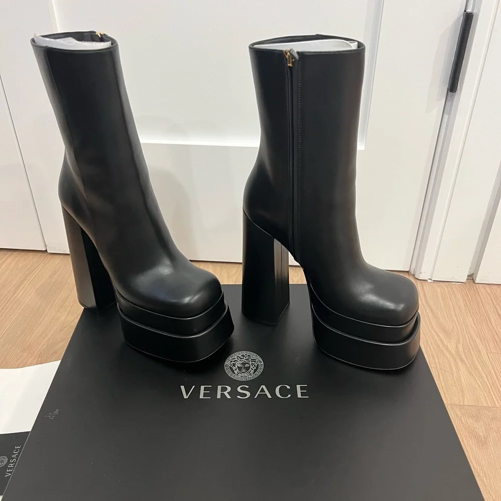 Versace | Shoes | Versace Aevitas Platform Boots Size 37 Brand New